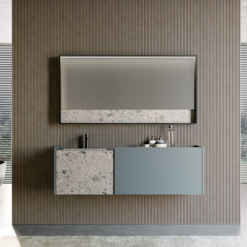 Mobile lavabo da appoggio - MAJOR - Birex - sospeso / in rovere / in marmo