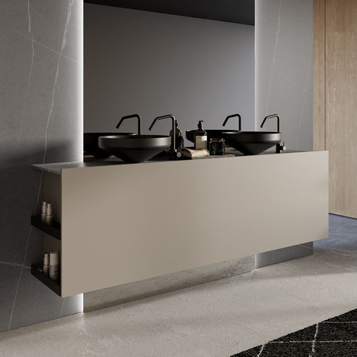 Mobile lavabo doppio - SAIL - Birex - sospeso / in rovere / in marmo