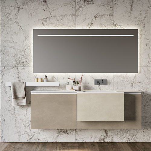 Mobile lavabo sospeso - LAPIS - Birex - in ceramica / in marmo / in fibra di legno