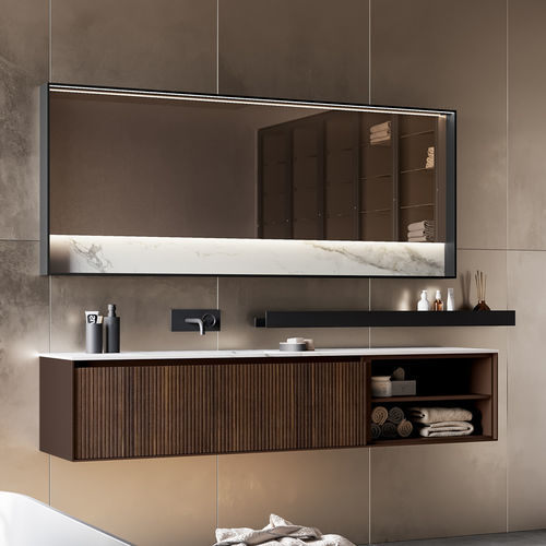Mobile lavabo da appoggio - TRACCIA - Birex - sospeso / in rovere / in marmo