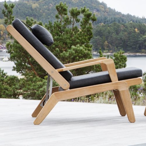 Poltrona design scandinavo - 250 103 SKAGEN - OASIQ - in tessuto / in corda / in teak