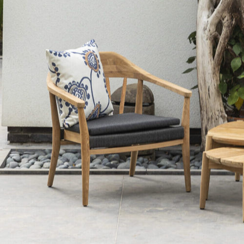 Poltrona contemporanea - 251 102 COPENHAGEN - OASIQ - in tessuto / in teak / in corda