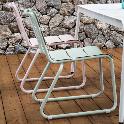 Sedia contemporanea - 100 101 CORAIL - OASIQ - da esterno / in alluminio / con supporto in alluminio