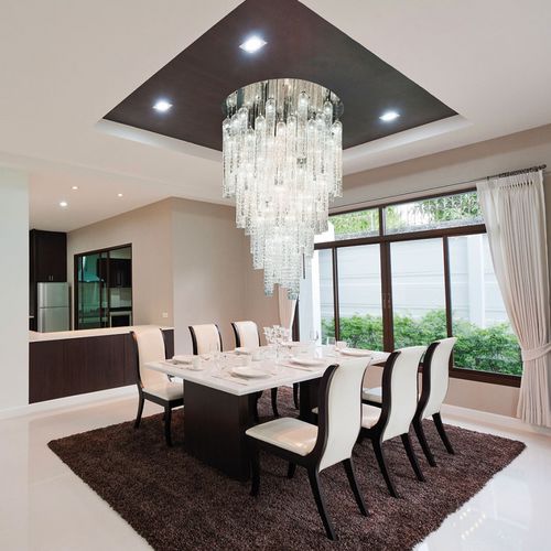 Lampadario contemporaneo - ANDY - VGnewtrend - in acciaio inossidabile / in vetro di Murano / contract