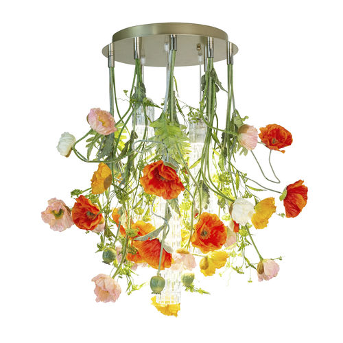 Lampadario design originale - POPPY  - VGnewtrend - in acciaio verniciato / in vetro di Murano / con 3 punti luce