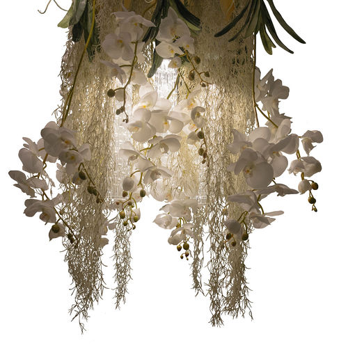Lampadario design originale - PHALAENOPSIS - VGnewtrend - in acciaio verniciato / in vetro di Murano / da 6 lampadine