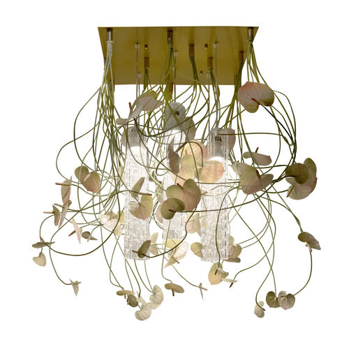 Lampadario design originale - MINI ANTHURIUM - VGnewtrend - in acciaio verniciato / in vetro di Murano / da 6 lampadine