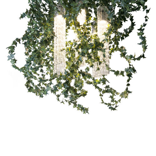 Lampadario design originale - IVY GARLAND - VGnewtrend - in acciaio verniciato / in vetro di Murano / da 6 lampadine