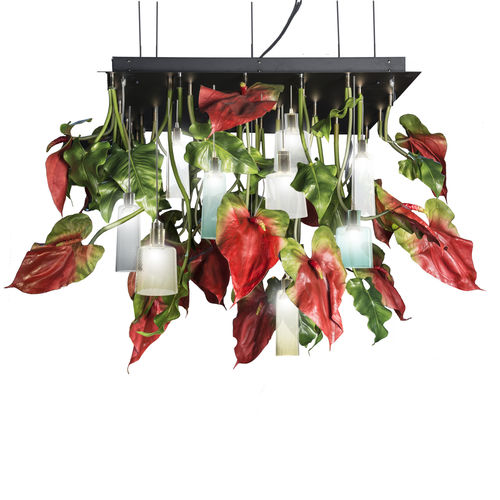 Lampadario design originale - ANTHURIUM  - VGnewtrend - in acciaio verniciato / in vetro di Murano / contract