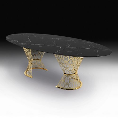 Tavolo contemporaneo - GATSBY - VGnewtrend - in lamiera forata / in acciaio / in marmo