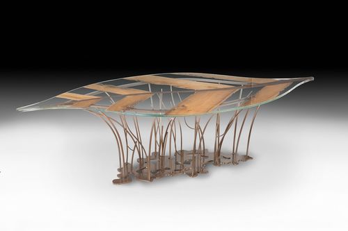 Tavolo contemporaneo - LEAF VENEZIA - VGnewtrend - in metallo / in legno / in vetro