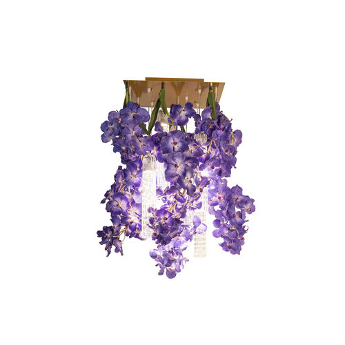 Lampadario design originale - VANDA - VGnewtrend - in acciaio verniciato / in vetro di Murano / con 3 punti luce