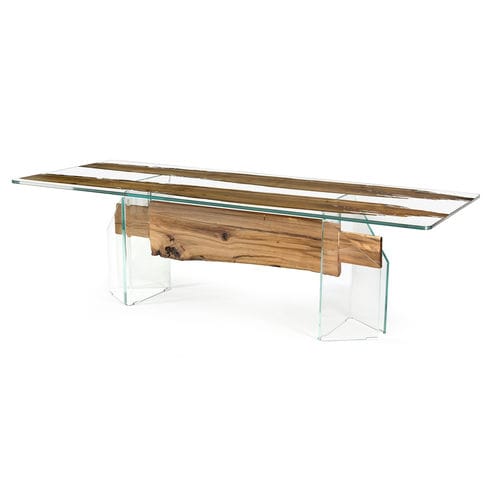 Tavolo contemporaneo - VENEZIA - VGnewtrend - in legno / in vetro temprato / con supporto in vetro temperato