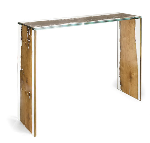 Consolle contemporanea - VENEZIA - VGnewtrend - in legno / in vetro / con supporto in legno