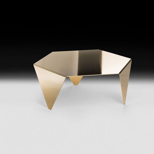 Tavolino basso contemporaneo - RUCHE G - VGnewtrend - in metallo verniciato / con supporto in metallo / esagonale
