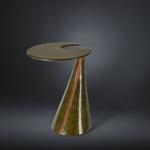 Tavolino design originale - MILANO - VGnewtrend - in resina / in fibre sintetiche / in pelle