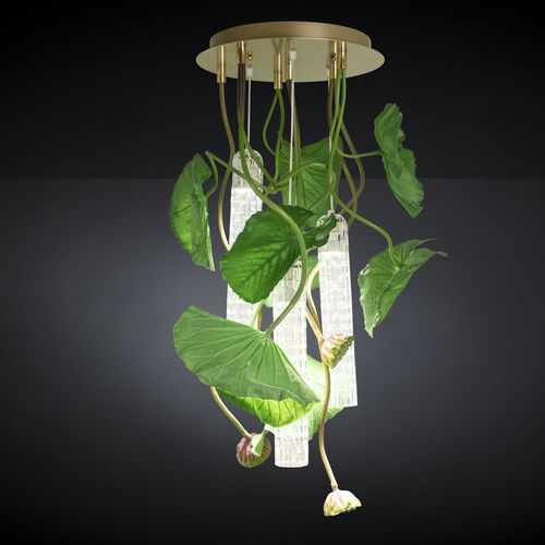 Lampadario design originale - LOTUS DICHONDRA - VGnewtrend - in vetro / con 3 punti luce / da 6 lampadine