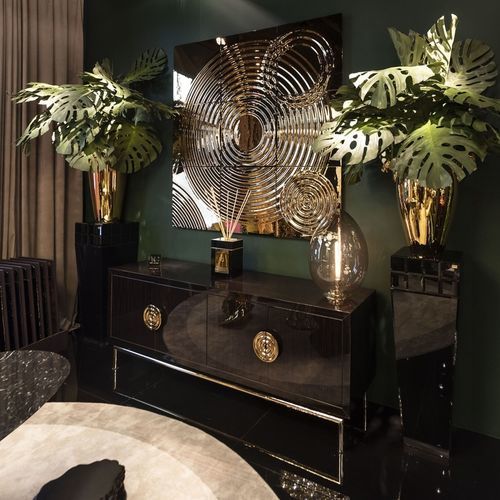 Credenza contemporanea - NEW SECRET 2 - VGnewtrend - in ebano / in legno laccato opaco / con ripiano