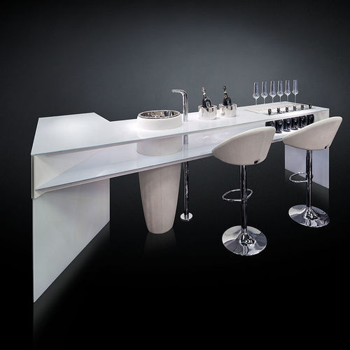 Bancone da bar - ESSENTIAL - VGnewtrend - in polietilene a bassa densità LDPE / in polietilene a bassa densità LDPE / in vetro temprato
