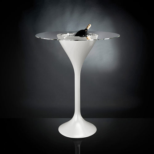 Tavolo alto contemporaneo - COCKTAIL TIME RUSTY BIG - VGnewtrend - in polietilene a bassa densità LDPE / in vetro / con base in polietilene