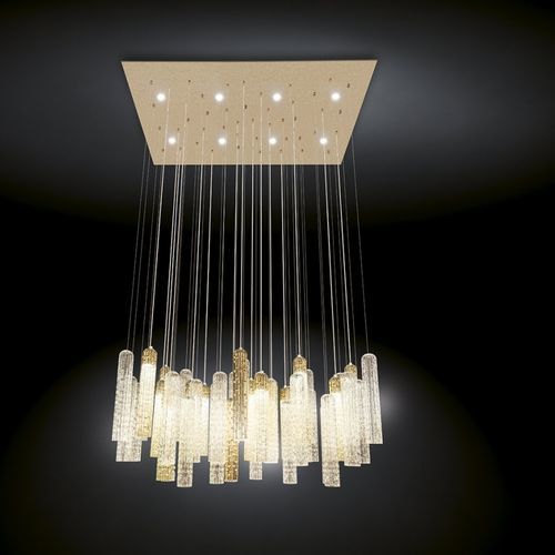 Lampadario contemporaneo - NEW PIPE - VGnewtrend - in vetro di Murano / contract / rettangolare