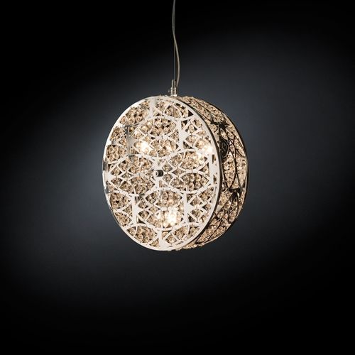 Lampada a sospensione - ARABESQUE CILINDRO VERTICALE - VGnewtrend - in acciaio inossidabile / in cristallo / contemporanea