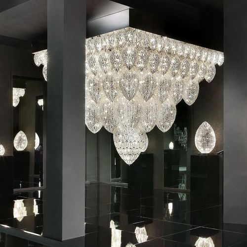 Lampadario contemporaneo - ARABESQUE TUTANKHAMON - VGnewtrend - in metallo lucido / in cristallo / a rete