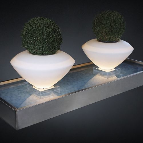 Vaso da giardino in polietilene a bassa densità LDPE - TROTTY BUXUS - VGnewtrend - in acciaio / non incassato / luminoso