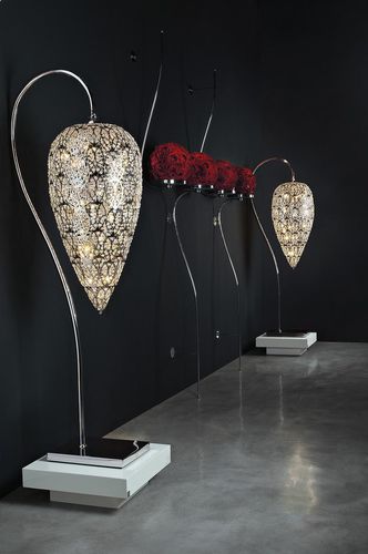 Lampada da terra - ARABESQUE HEARTBEAT - VGnewtrend - in acciaio inossidabile / in cristallo / design originale