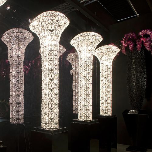 Lampada da terra - ARABESQUE BIG EXCLAMATION - VGnewtrend - in maglia di acciaio inossidabile / in acciaio inossidabile / in cristallo