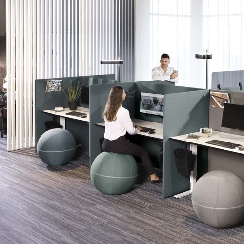Divisorio per ufficio a pavimento - SCREENIT A30 BOOTH BUILDABLE - Götessons - in tessuto / insonorizzato