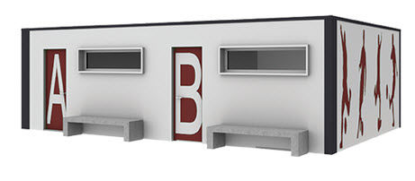 Edificio prefabbricato - S01 - c.m.c.2. 0 - in calcestruzzo / per spogliatoio / contemporaneo