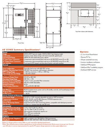 Inverter fotovoltaico - AE 333NX | 333 KW - Advanced Energy - centralizzato