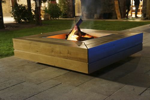 Braciere da giardino a legna - CLASSIC - KUB BRASERO - in acciaio galvanizzato / in legno / con barbecue