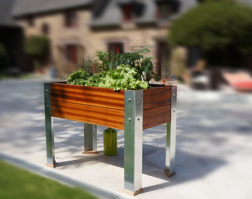 Fioriera in legno - KUB BRASERO - rettangolare / contemporanea / da esterno