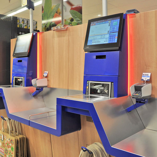 Banco cassa per supermercato per supermercato - SELF - Gondella