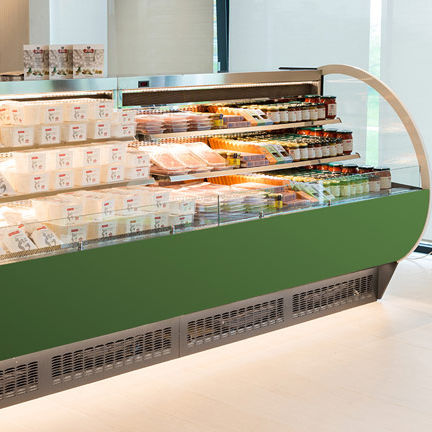Vetrina refrigerata espositiva - CORA GNG - Oscartek - per negozio / in acciaio inossidabile / con sportello