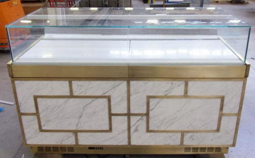 Vetrina refrigerata espositiva - GEM NEUTRAL - Oscartek - per pasticceria / in acciaio inossidabile / con sportello