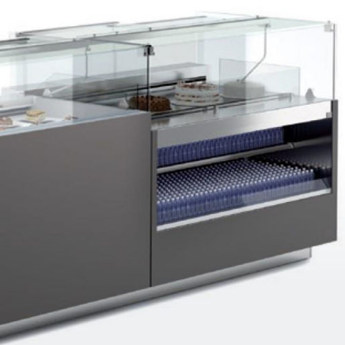Vetrina refrigerata espositiva - GEM R4 COMBI M1 - Oscartek - per negozio / in acciaio inossidabile / con porta scorrevole