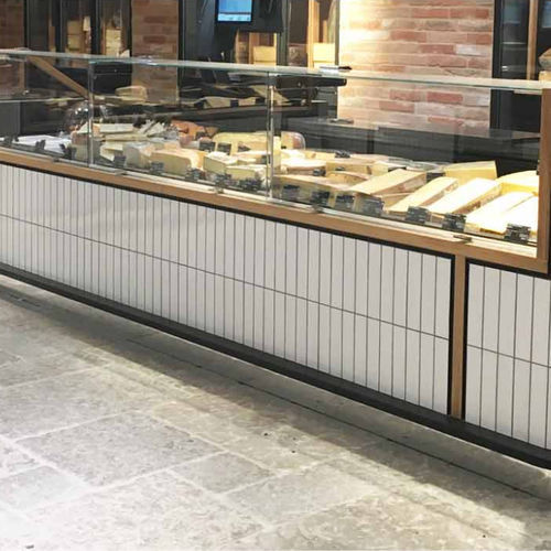Vetrina refrigerata espositiva - ROSA PRO CHEESE - Oscartek - per negozio / in acciaio inossidabile / con porta scorrevole