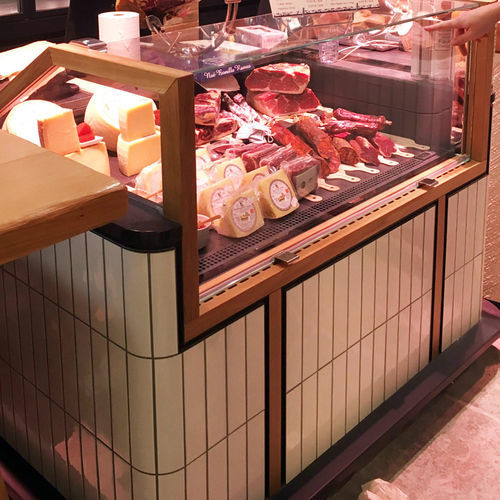 Vetrina refrigerata espositiva - ROSA PRO RED MEAT - Oscartek - per macelleria / in acciaio inossidabile / con porta scorrevole
