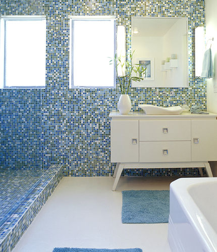 Mosaico in vetro - OPAL BLENDS - NEMO TILE - testurizzato / da interno / da bagno