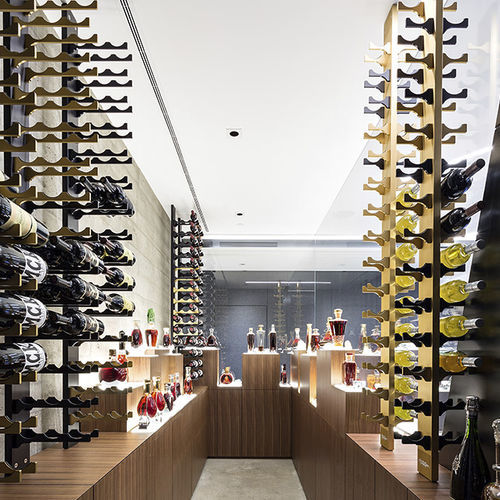 Portabottiglie in metallo - Exclusive - Liquid Systems - pavimento-soffitto / contract / LED