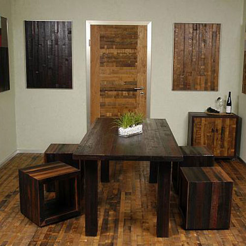 Set tavolo e sedia in stile rustico - Weinkeller-Profi - da interno / in legno / rettangolare