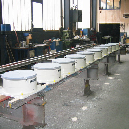 Apparecchio d'appoggio strutturale - RESTON-POT LIFT-CONTROL - Mageba - di tipo pot / in acciaio / per costruzione di ponti