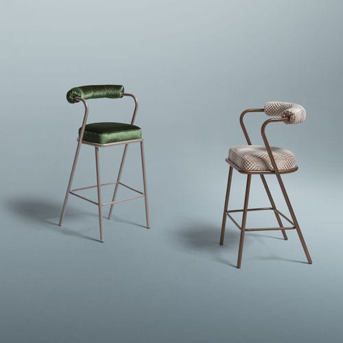 Sedia alta contemporanea - Baba - My Home Collection - da interno / in tessuto / con supporto in acciaio inossidabile laccato
