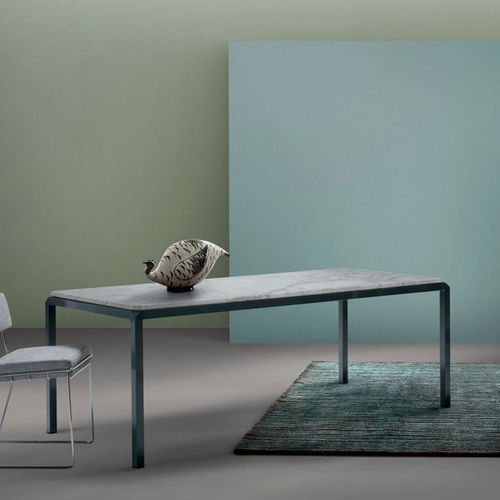 Tavolo contemporaneo - Bebop - My Home Collection - in MDF laccato / in marmo / con supporto in acciaio verniciato