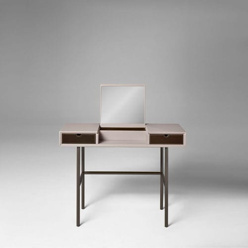 Mobile da toeletta contemporaneo - Chapeau - My Home Collection - in legno laccato opaco / in acciaio laccato / in pelle