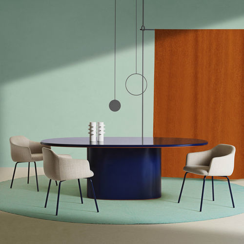 Tavolo da pranzo contemporaneo - Oku - My Home Collection - in MDF laccato / con supporto in MDF laccato / con supporto in acciaio