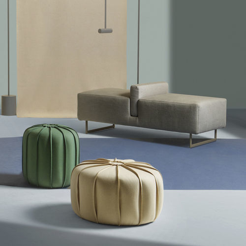 Pouf contemporaneo - Marrakech - My Home Collection - in tessuto / in pelle / tondo